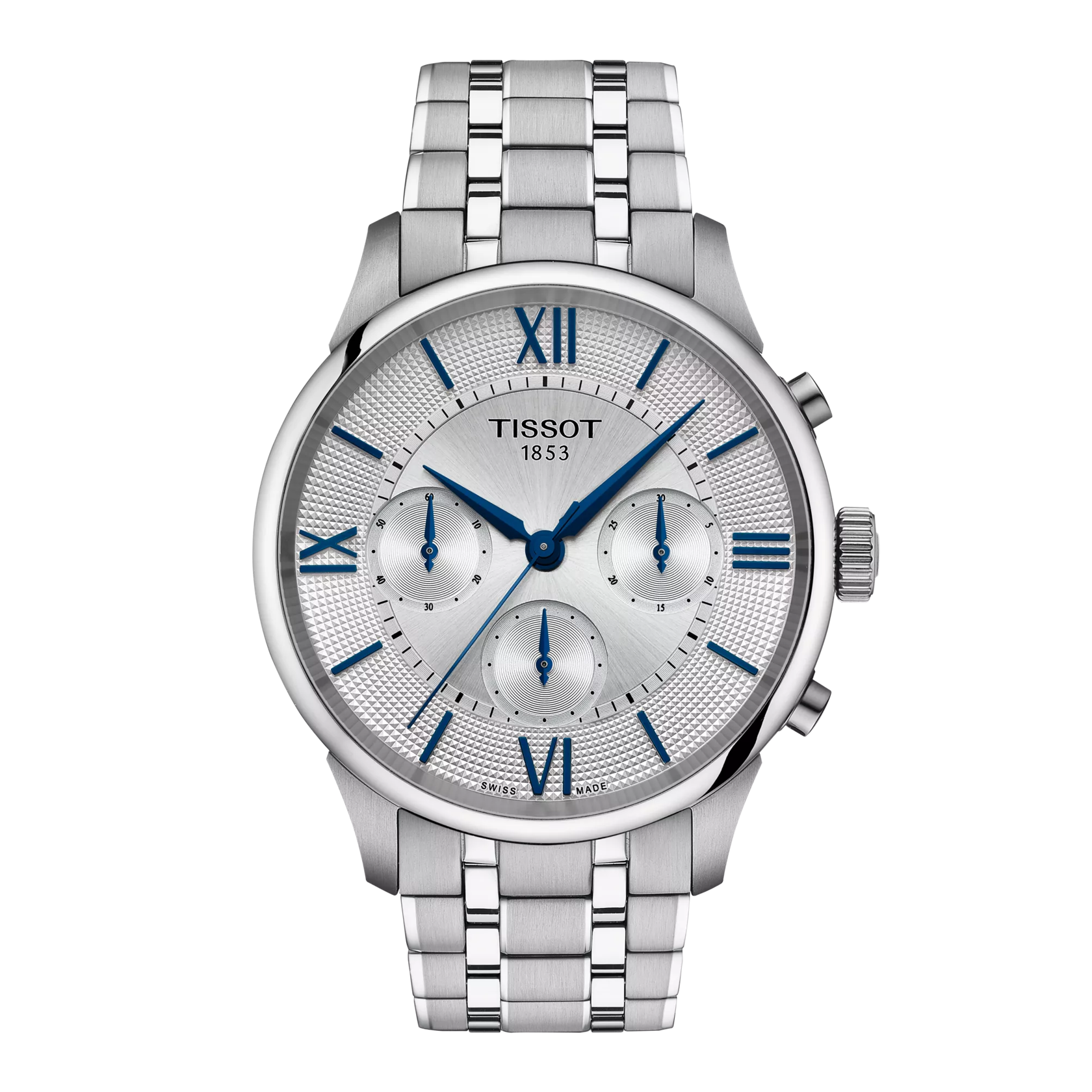 Front view of the watch Tissot Chemin Des Tourelles 42mm