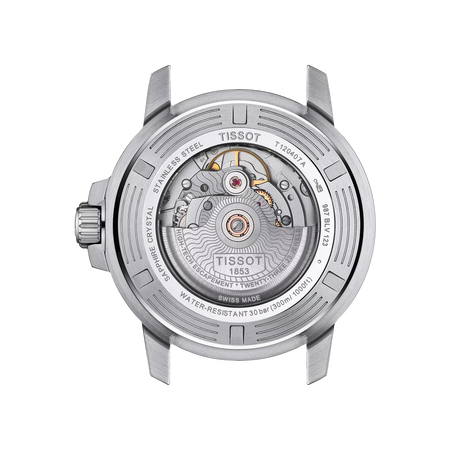 Back view of the watch case Tissot Seastar 1000 Powermatic 80