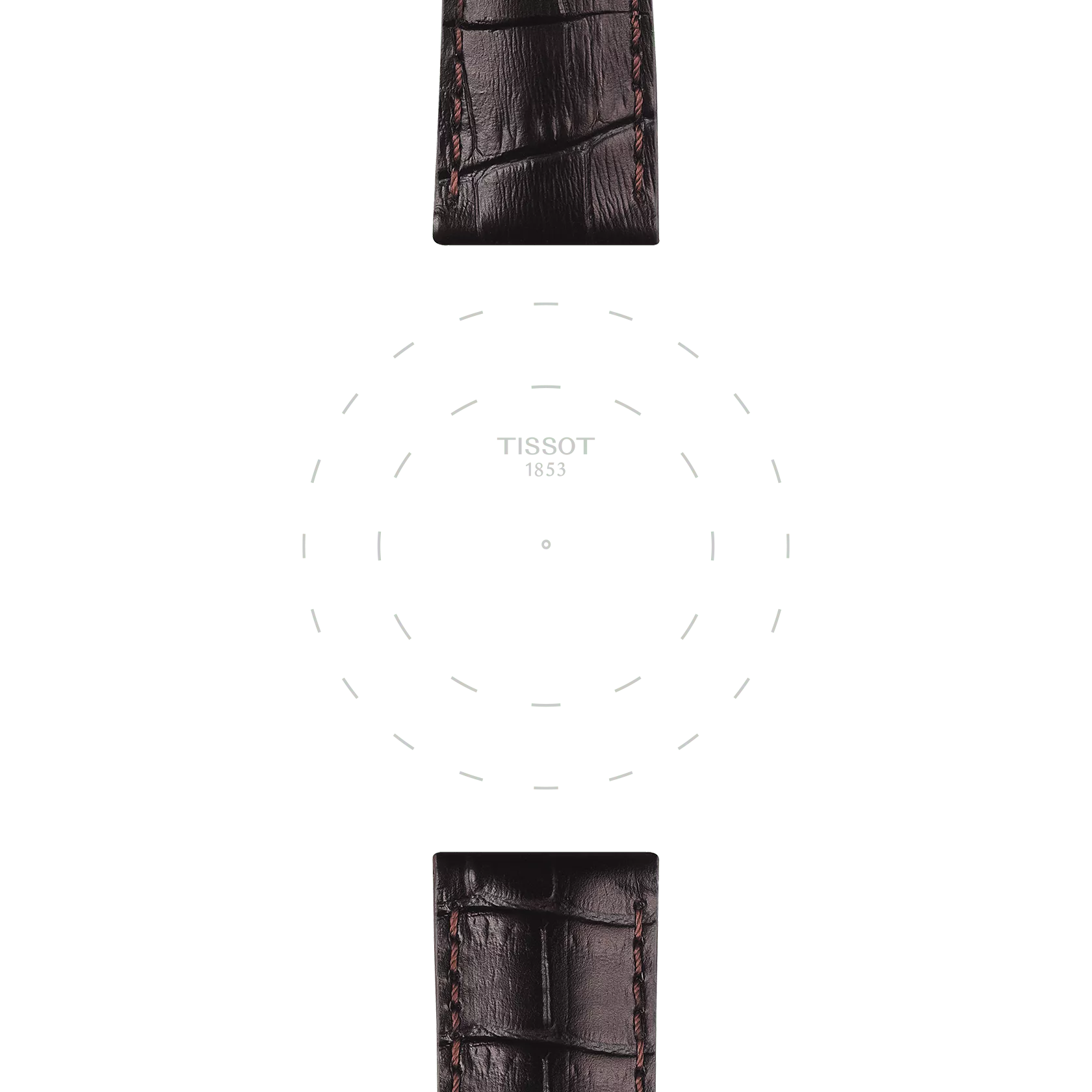 Centrarse en las asas de Correa marrón de piel oficial Tissot 22 mm