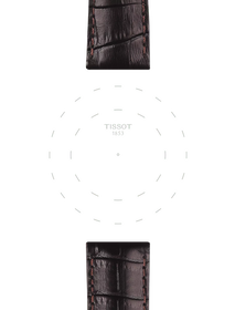 Focus on the lugs of Tissot Official Brown Leather Strap Lugs 22 mm