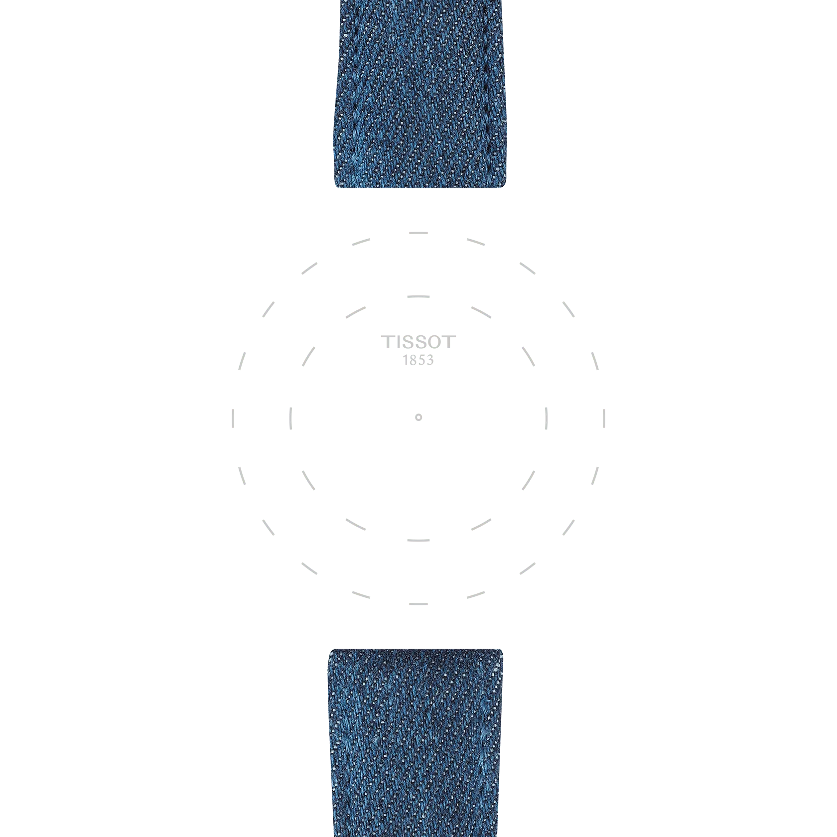 Focus on the lugs of Tissot Official Blue Textile Strap Lugs 22 mm