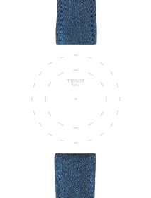 Zoom sur l'entre-corne de Bracelet officiel Tissot tissu bleu entre-cornes 22 mm