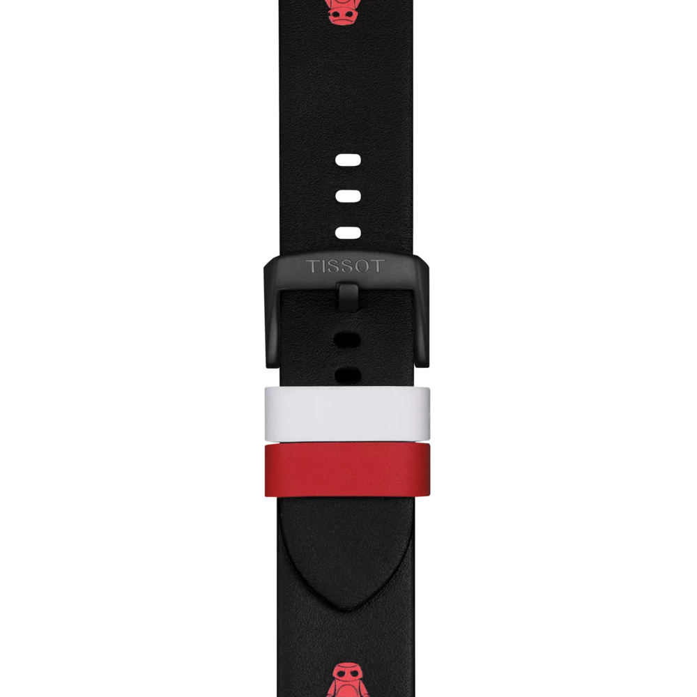 Zoom on Tissot Official Black Leather Strap Lugs 22 mm