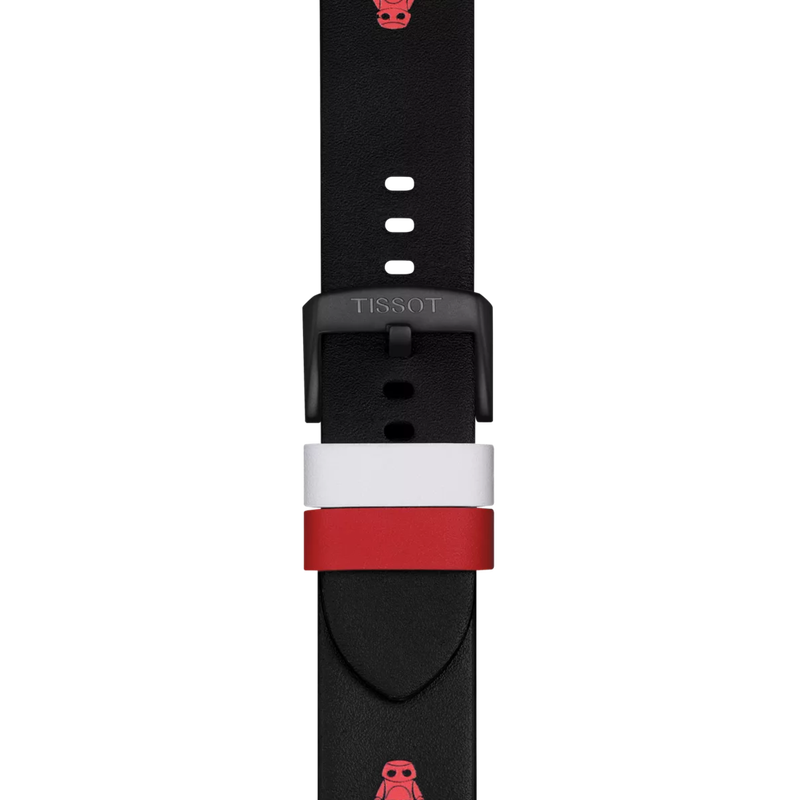 Zoom on Tissot Official Black Leather Strap Lugs 22 mm