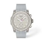 Vue de face de la montre Tissot Supersport NBA 2026 42mm avec ombre