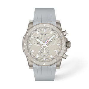 Front view of the watch Tissot Supersport NBA 2026 42mm with shadow