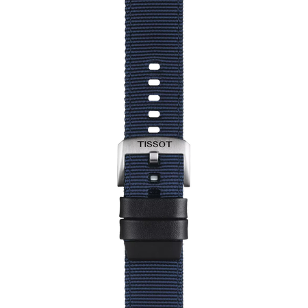 Zoom on Tissot Official Blue Fabric Strap Lugs 22 mm