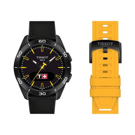 Front view of the watch Tissot T-Touch Connect Sport Jungfraubahn 43.75mm with additional bracelet