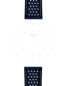 Focus on the lugs of Tissot Official Blue Leather Strap Lugs 22 mm