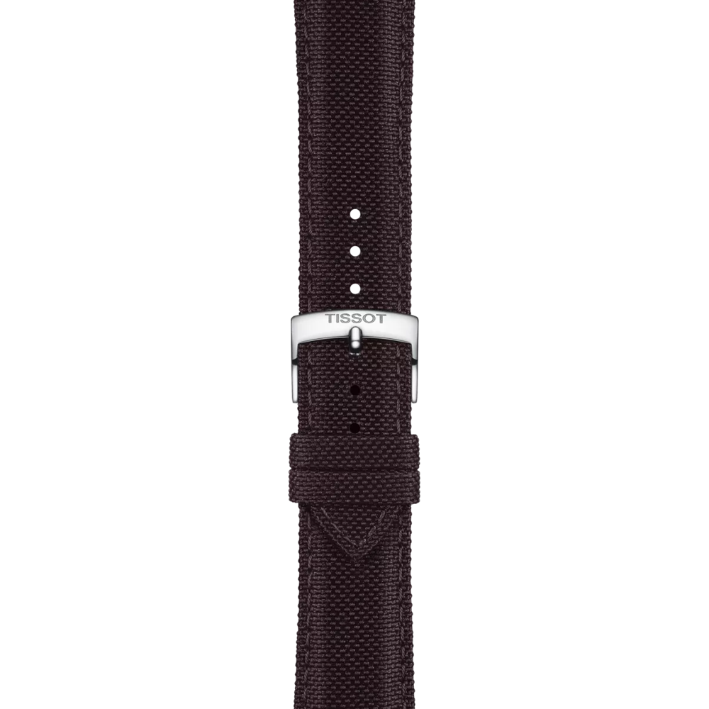 Zoom on Bracelet Officiel Tissot Tissu Marron Entre-cornes 21 mm