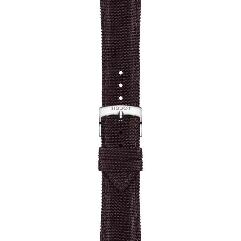 Zoom on Bracelet Officiel Tissot Tissu Marron Entre-cornes 21 mm