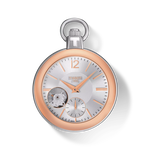 Front view of the watch Tissot Pocket Mechanical Skeleton with shadow