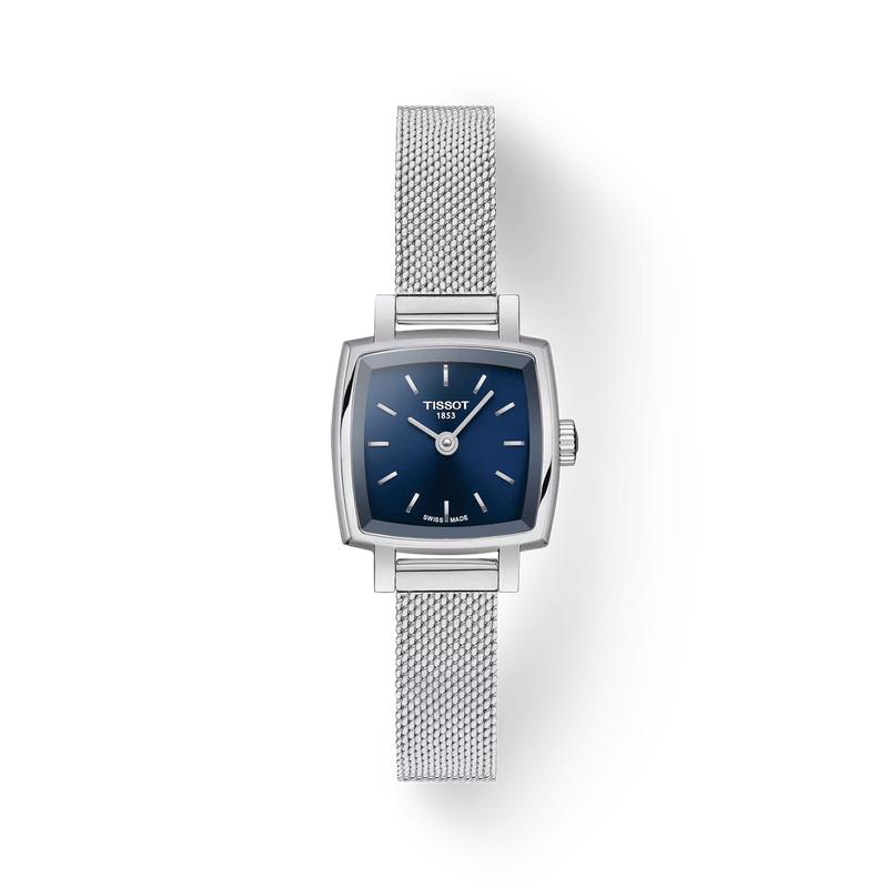 Front view of the watch Tissot Lovely Square 20x20mm with shadow