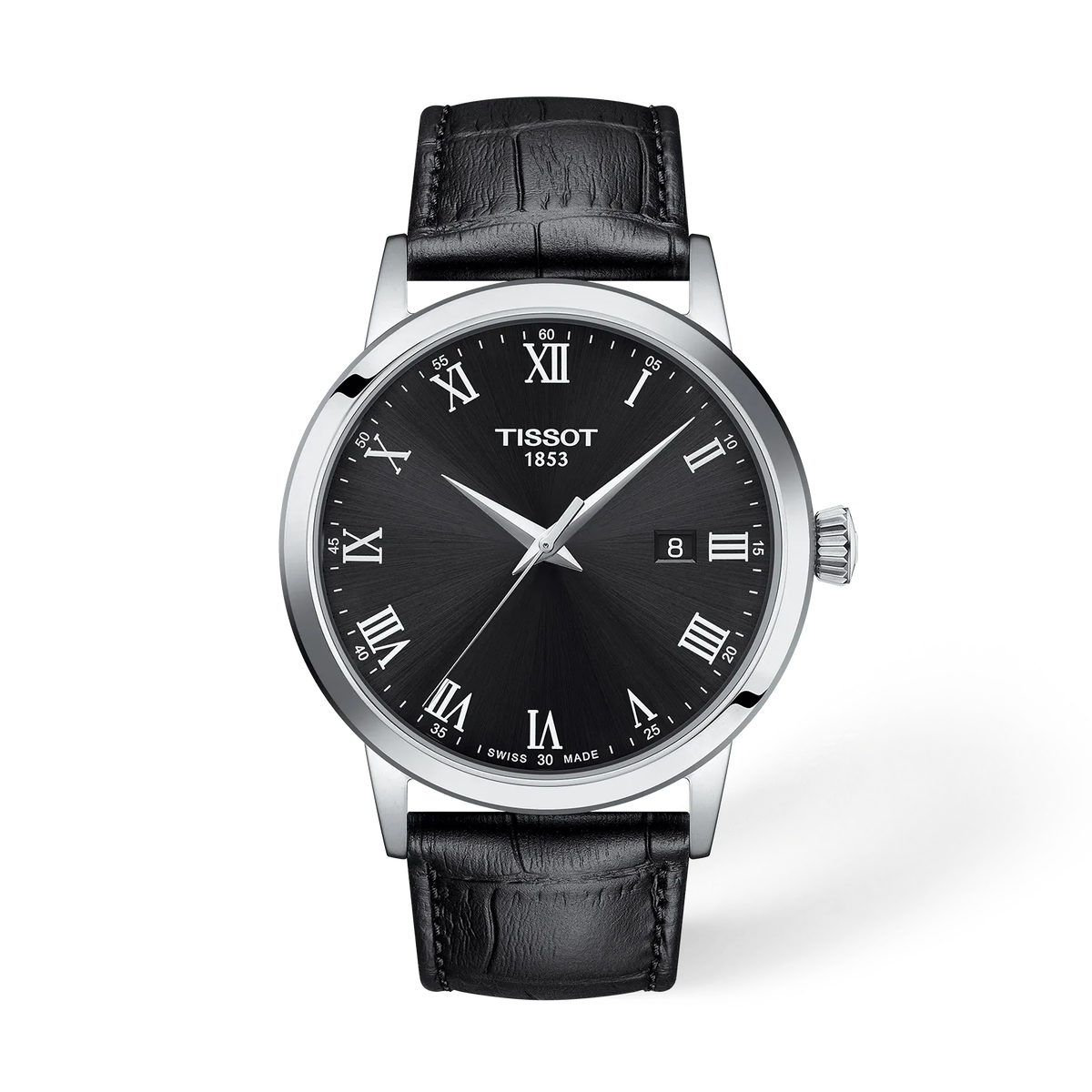Мужские часы Tissot Classic Dream 42 мм, цвет: Чёрный / Чёрный кожаный — фото 1