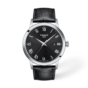 Front view of the watch Tissot Classic Dream 42mm with shadow