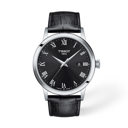 Vista frontal del reloj Tissot Classic Dream 42mm con sombra