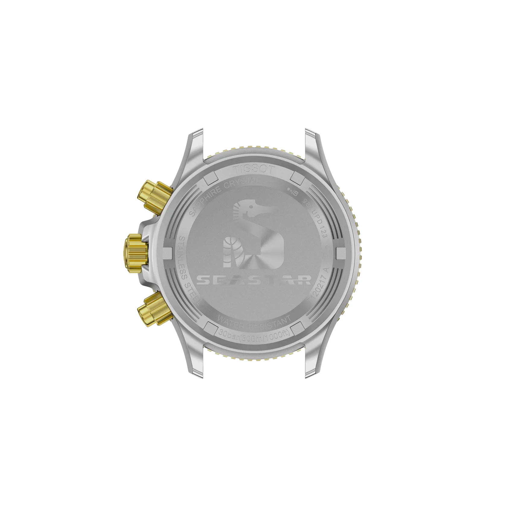 시계 케이스 뒷면 보기 티쏘 씨스타 1000 쿼츠 크로노그래프 38mm