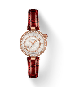 Front view of the watch Tissot D&eacute;sir 28mm with shadow