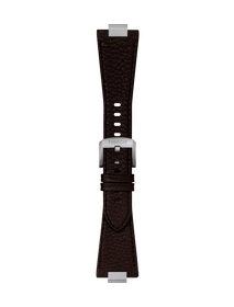Front view of Tissot Official Brown PRX 40mm Leather Strap