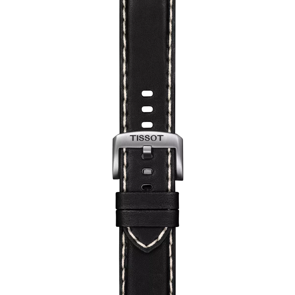 Zoom sobre Correa negra de piel oficial Tissot 22 mm