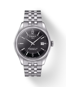 มุมมองด้านหน้าของนาฬิกา Tissot Ballade Powermatic 80 COSC พร้อมเงา