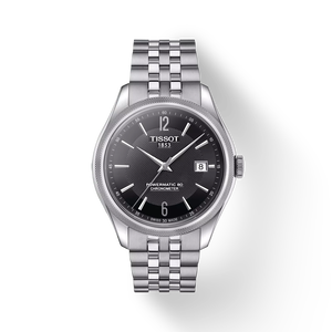 Front view of the watch Tissot Ballade Powermatic 80 COSC with shadow
