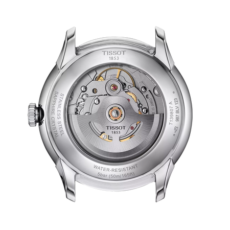 Back view of the watch case Tissot Chemin des Tourelles 39mm