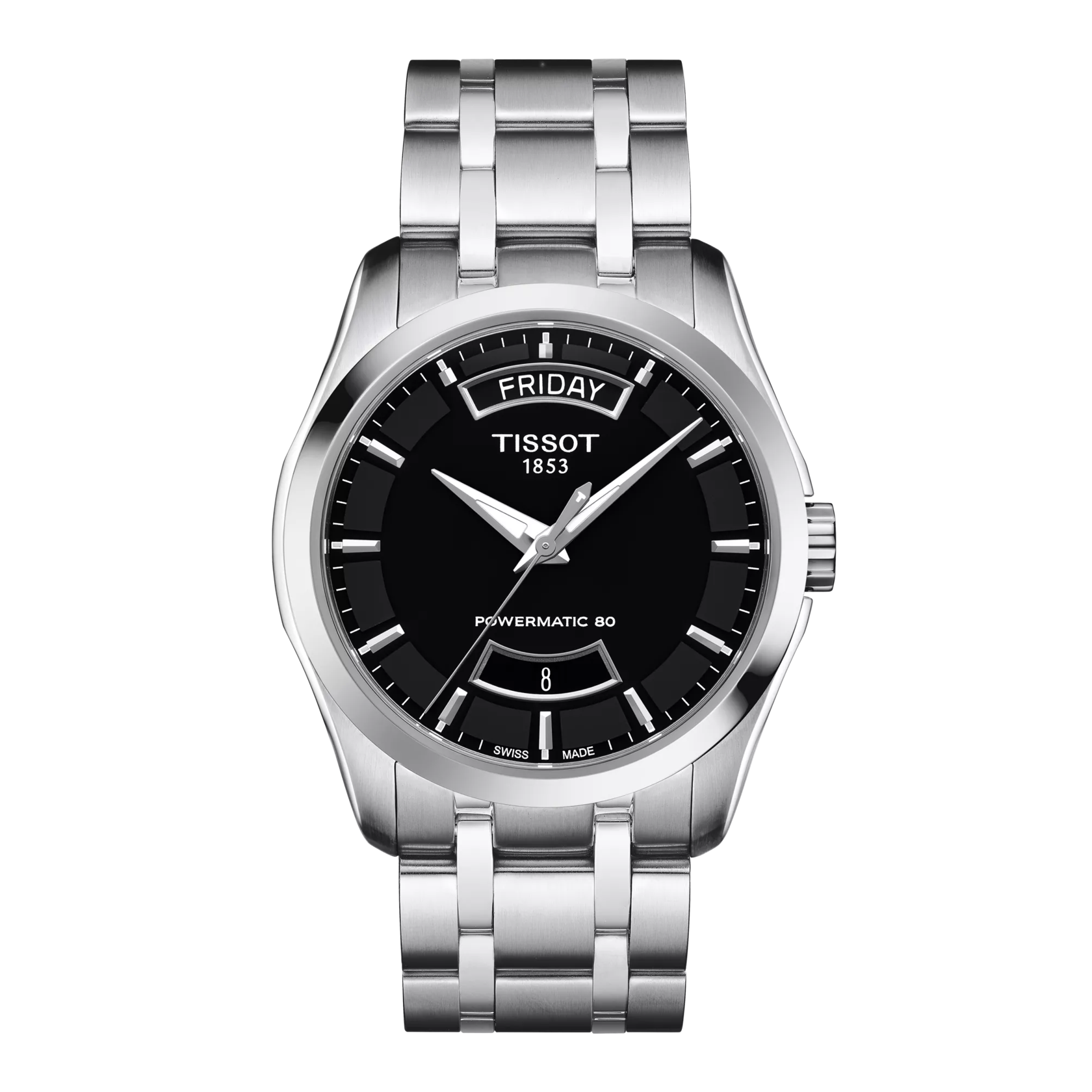 Front view of the watch Tissot Couturier Powermatic 80