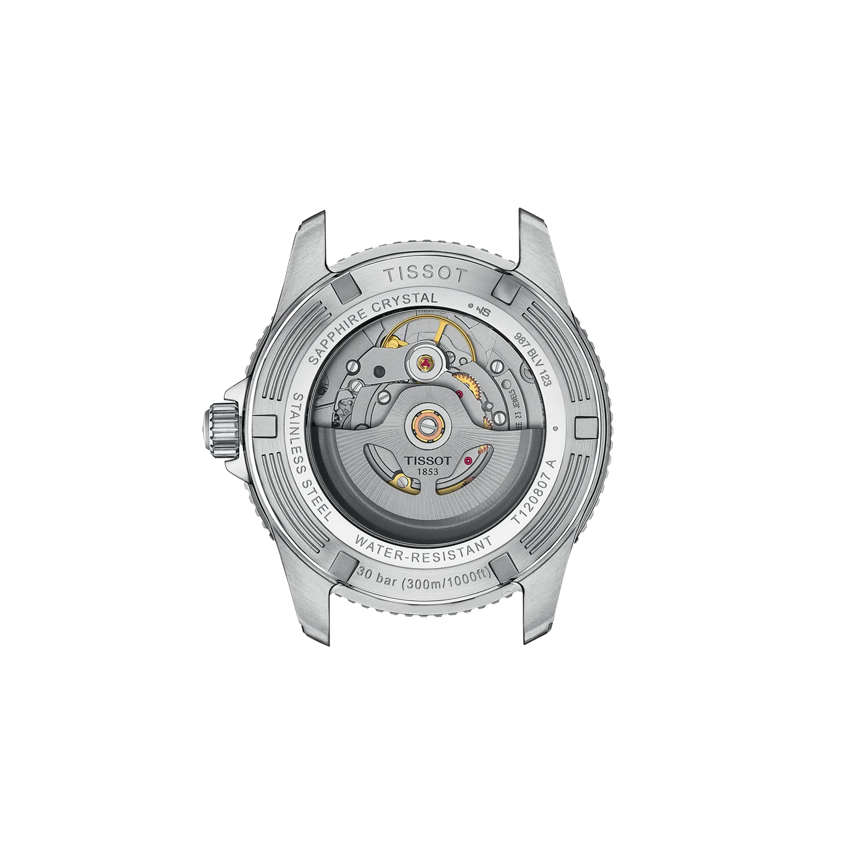 Back view of the watch case Tissot Seastar 1000 40mm