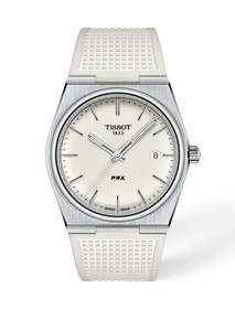 Front view of the watch Tissot PRX 40mm with shadow