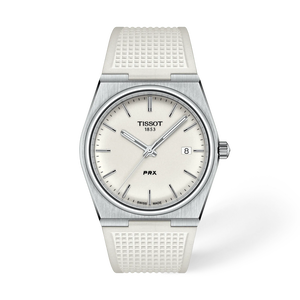 Front view of the watch Tissot PRX 40mm with shadow