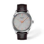 Vue de face de la montre Tissot PR 100 40mm avec ombre