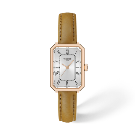 Vista frontal del reloj Tissot SRV 30mm con sombra