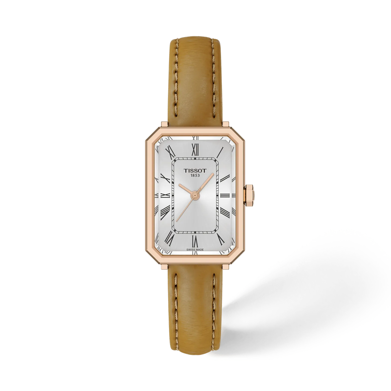 Front view of the watch 天梭SRV系列30mm with shadow