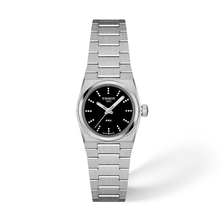 Front view of the watch Tissot PRX 25mm with shadow