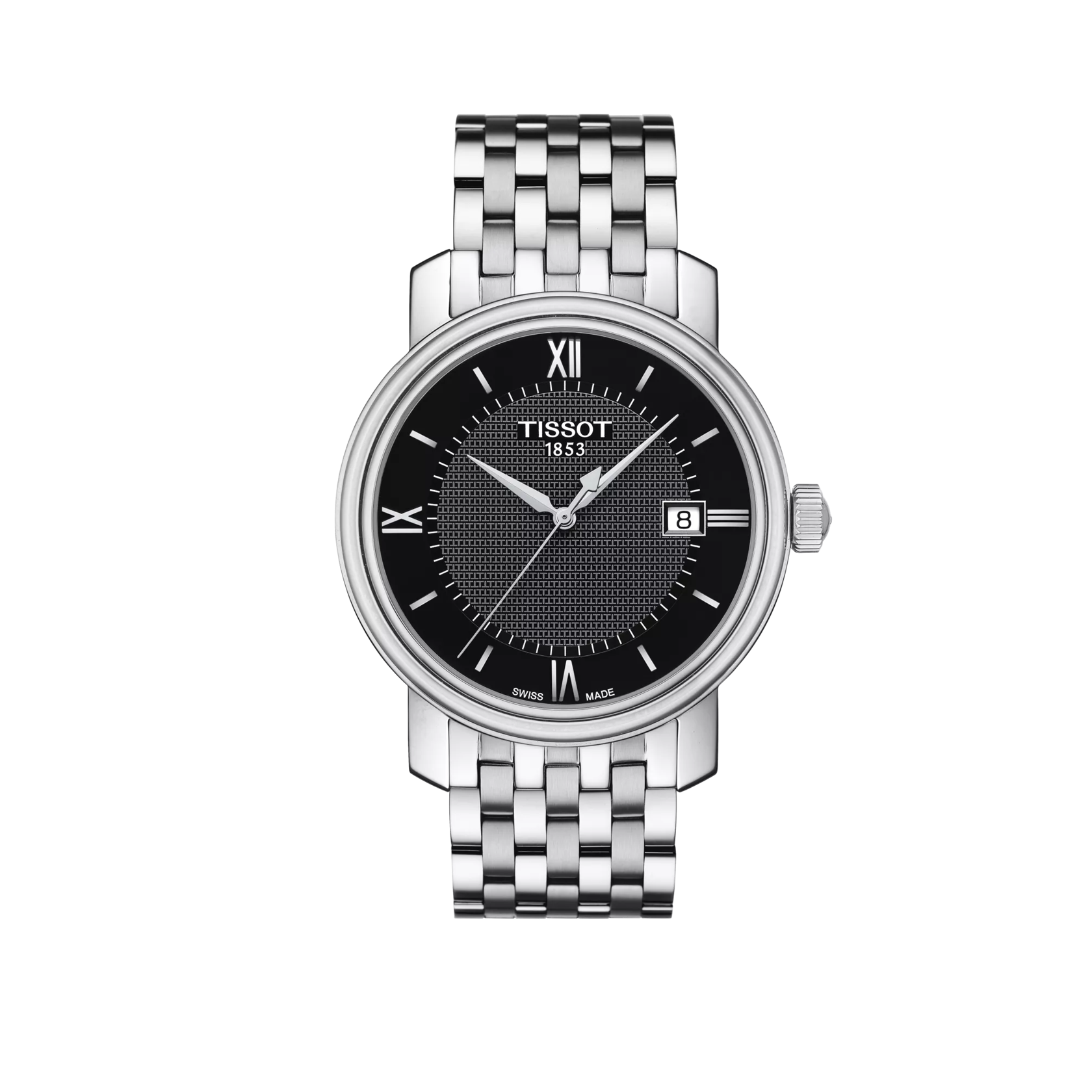 Front view of the watch Tissot Bridgeport