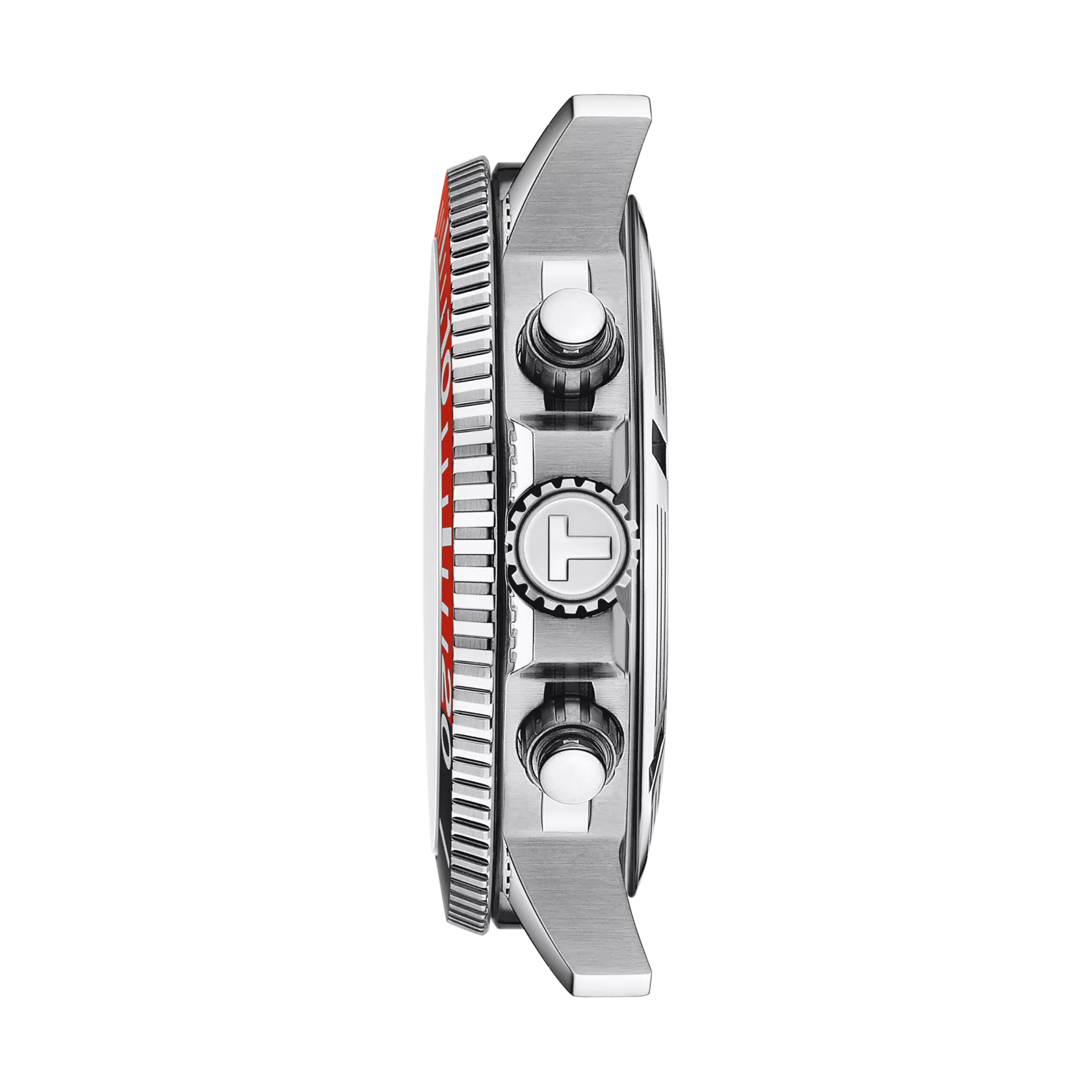Profile view of the watch case Tissot Seastar 1000 Chronograph
