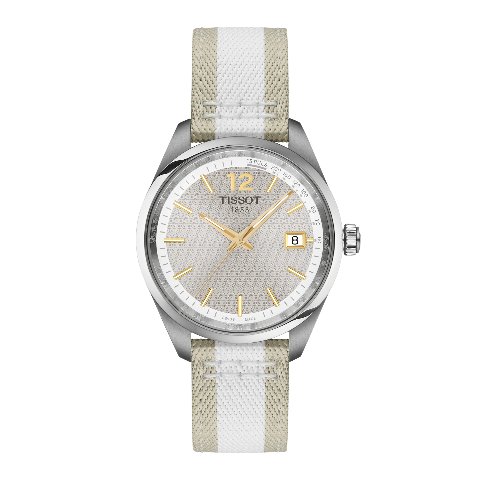 Front view of the watch Tissot PR 100 34mm