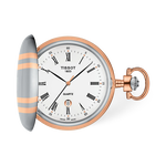 Front view of the watch Tissot Savonnette 49.5mm with shadow