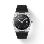 그림자가 있는 티쏘 PRX 시계의 전면 보기