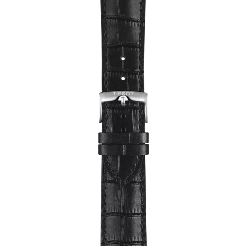 확대 [티쏘] 블랙 레더 스트랩 러그 22mm