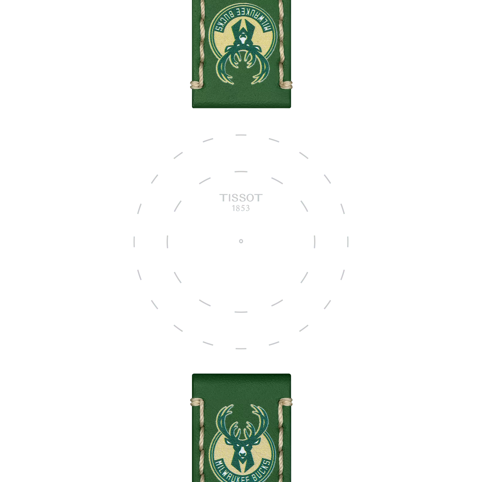 Focus sur les ergots de Bracelet Officiel Tissot Cuir Vert Entre-cornes 22 mm