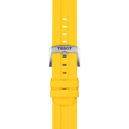 Zoom auf Original Tissot Silikonarmband gelb Bandanstoss 22 mm