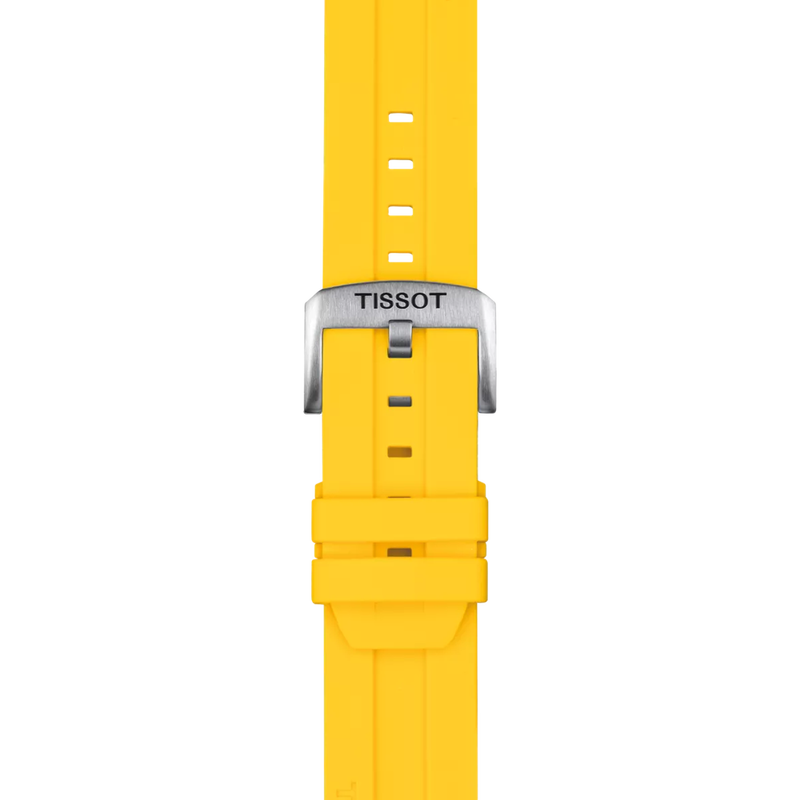 Zoom auf Original Tissot Silikonarmband gelb Bandanstoss 22 mm