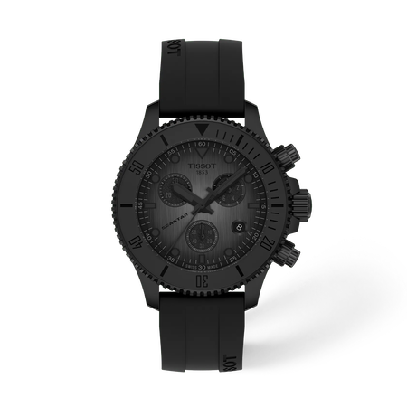 Front view of the watch Tissot Seastar 1000 38mm with shadow