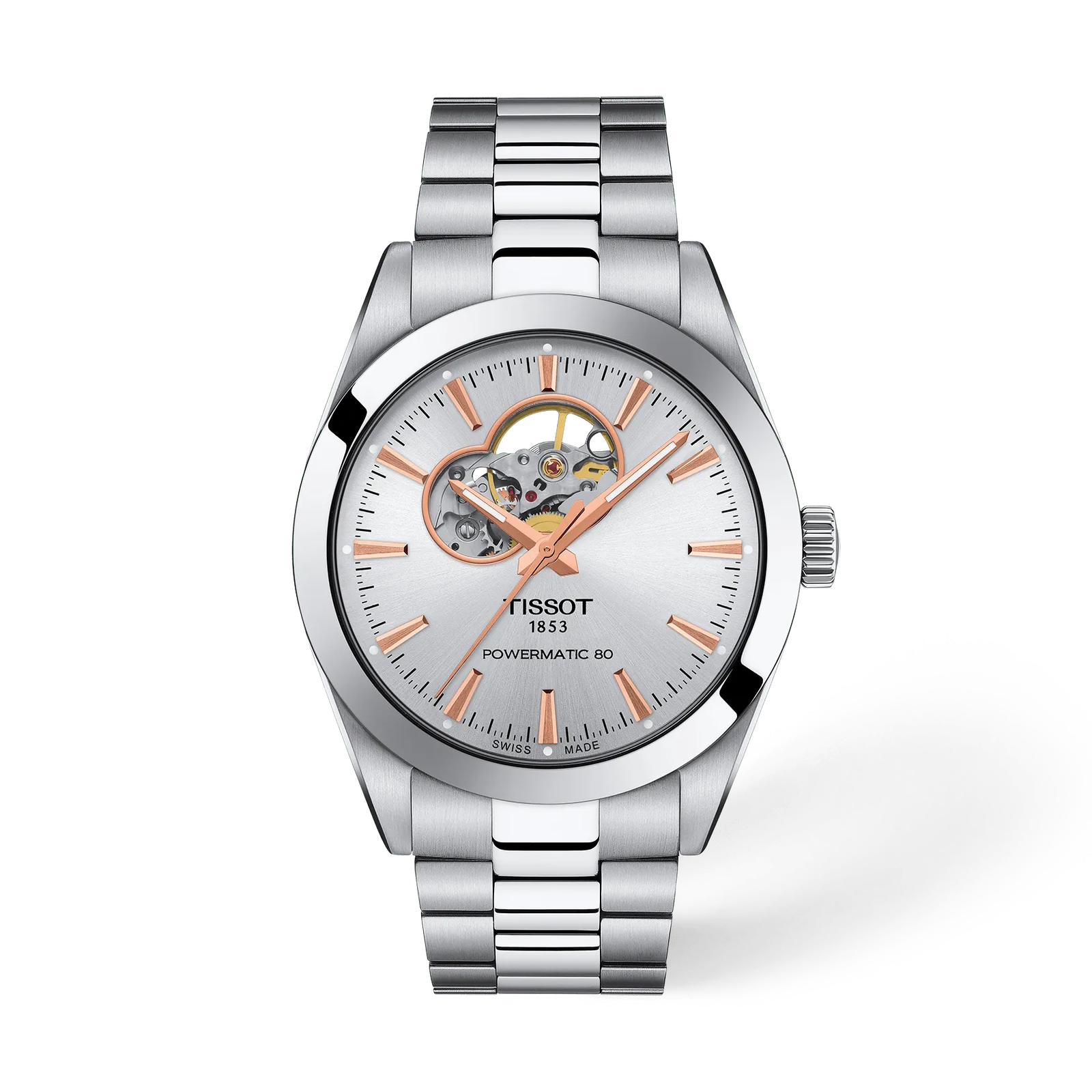 Tissot Gentleman Open Heart — Silver