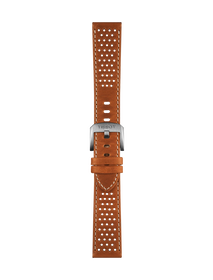 Front view of Tissot Official Light Brown Leather Strap Lugs 20 mm
