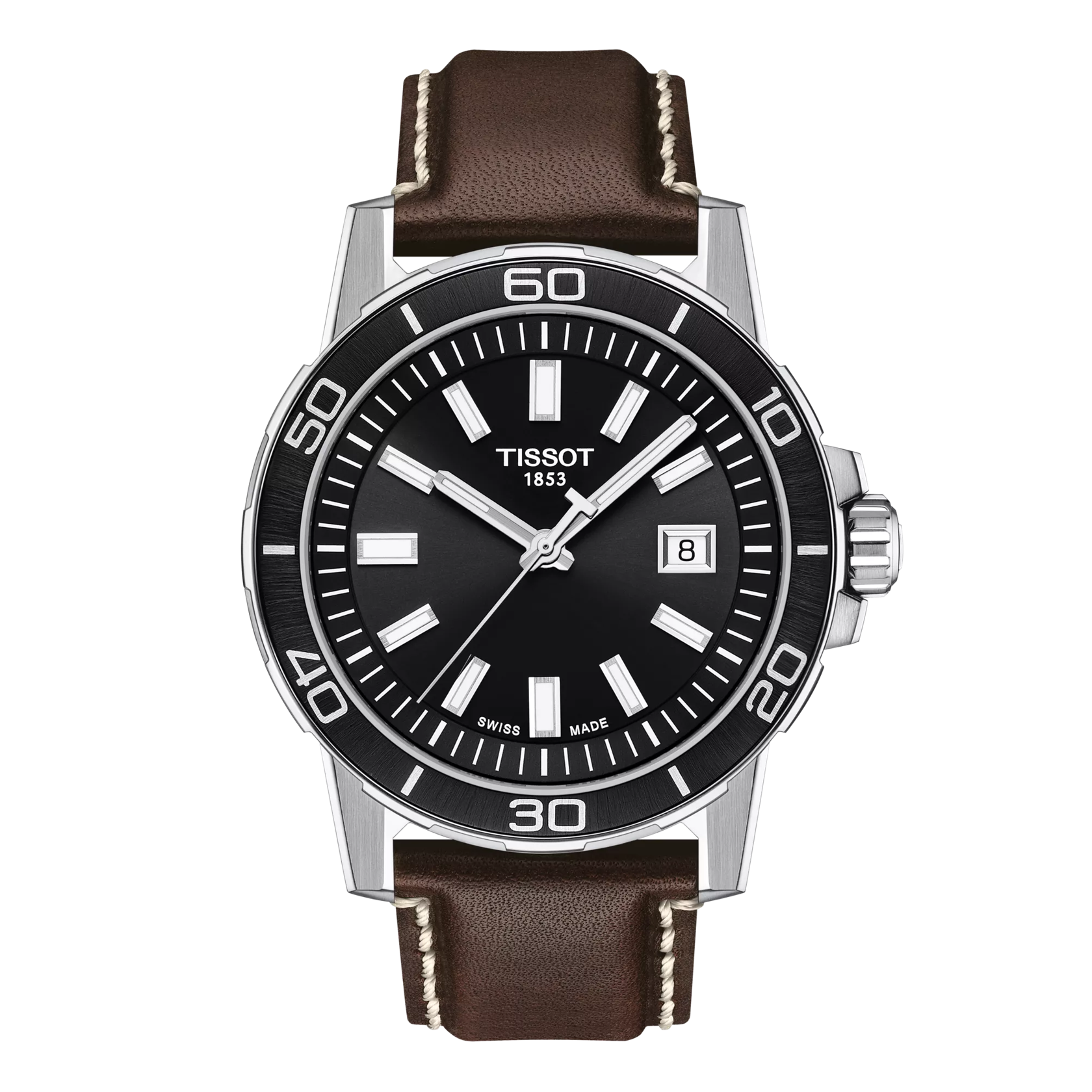 Front view of the watch Tissot Supersport Gent