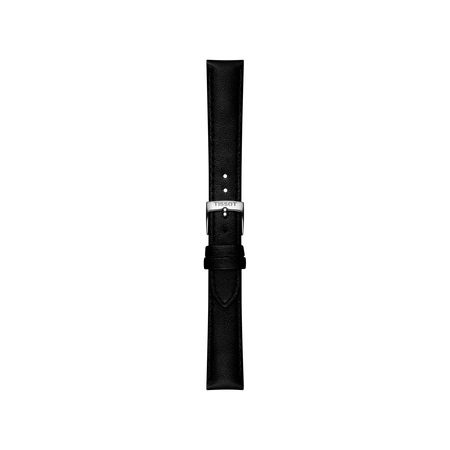 Front view of Tissot Official Black Synthetic Strap Lugs 16 mm