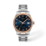 Front view of the watch Tissot Gentleman Gold Bezel 38mm with shadow